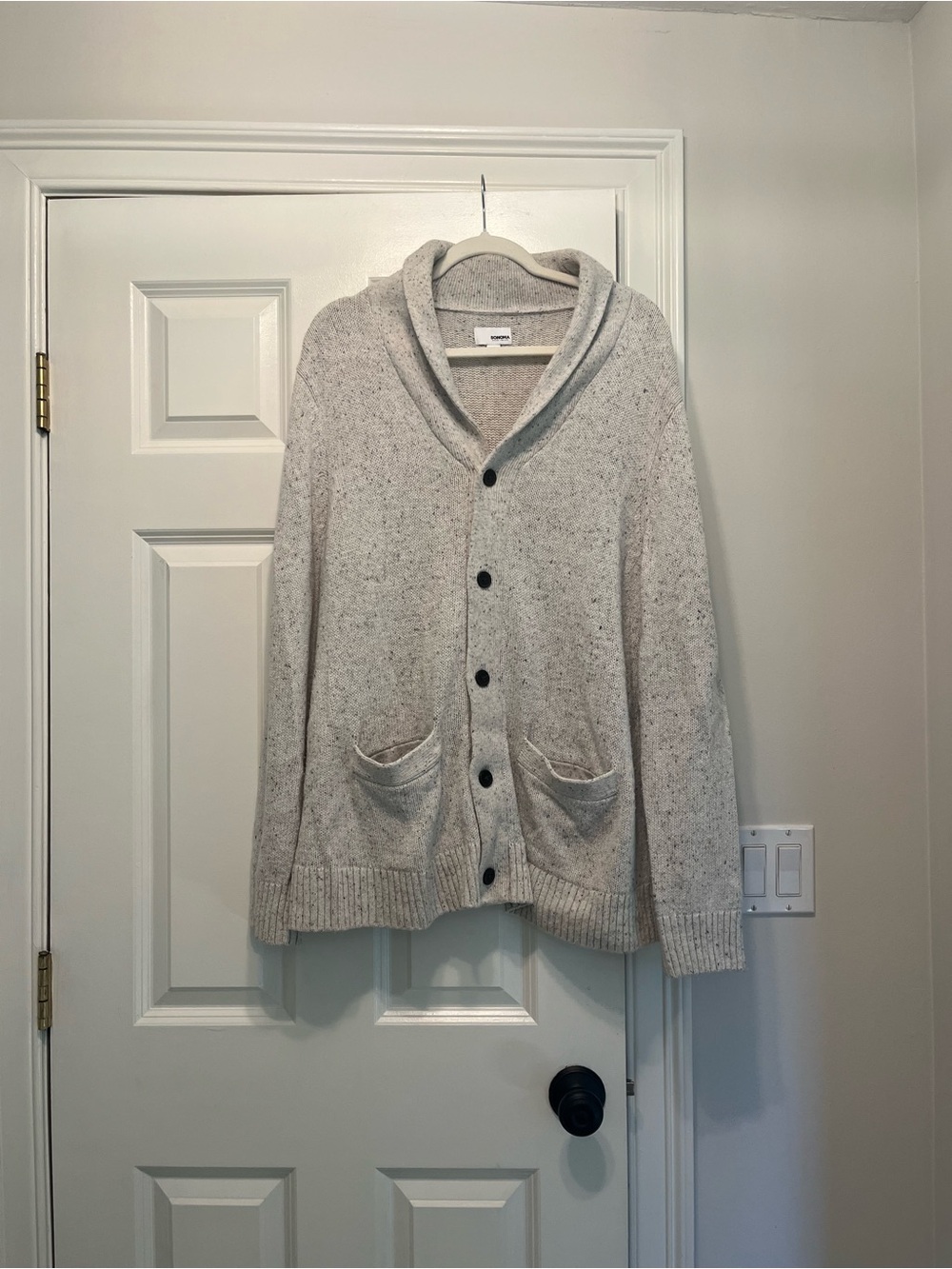 Sonoma Cream Shawl-Collar Button Cardigan